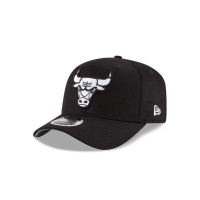 Black Chicago Bulls Hat - New Era NBA Stretch Snap 9FIFTY Snapback Caps USA2835649